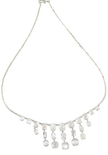 Ca. 1900 - Moonstones Necklace made of Sterlingsilver - Image 4