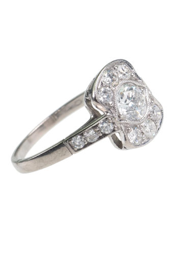 ** SOLD ** Ca. 1930 - Art déco Diamonds ring incl. Jewelry appraisal! - Image 4