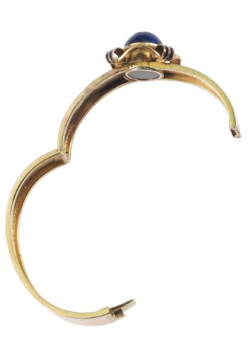 Ca. 1860 - 15 ct. Gold Bangle with Enamel & Diamond - Image 6