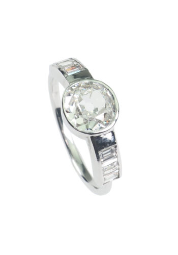 Ca. 1960 - Vintage Engagement ring, incl. Diamonds certificate! - Image 7