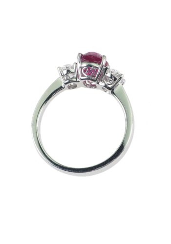 Ca. 1980 - Ruby & Brilliants Vintage Engagement ring - Image 5
