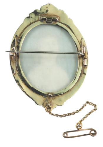 Ca. 1840 - Miniature painting Brooch, Biedermeier - Image 4