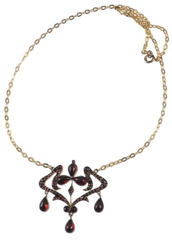 Ca. 1900 - Bohemian Garnet Art nouveau necklace - Image 3