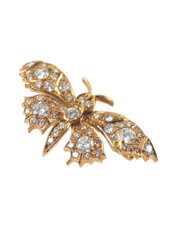 Ca. 1960 - "Butterfly" Gold & Brilliant Brooch - Image 3