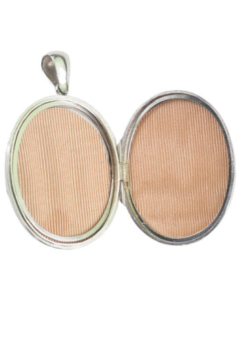 Ca. 1880 - Sterlingsilver Medallion "Bird with Flower" - Image 4