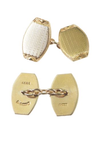Dated 1929 - Art déco Gold Cufflinks 9K - Image 3