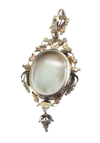 Ca. 1870 - Miniature painting Pendant / Medallion - Image 4