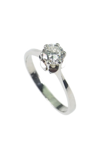 Ca. 1970 - Half carat Brilliant Solitaire Engagement ring - Image 3