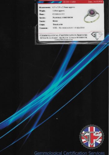 Ca. 1920 - Art déco Ruby ring with Gem report, Daisy - Image 6