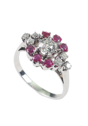 Ca. 1960 - Ruby & Diamond Engagement ring, Italian - Image 3