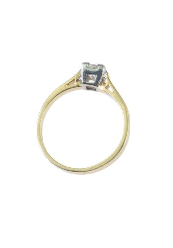 Ca. 1960 - Princess Cut Diamond Solitaire Engagement ring - Image 4