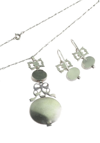 Ca. 1800 - Jewellery Set of Silver, Enamel & Pearls - Image 5