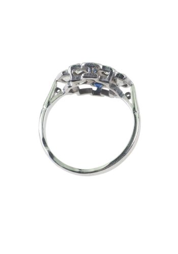 Ca. 1930 - Art déco Sapphire & Diamondring - Image 5