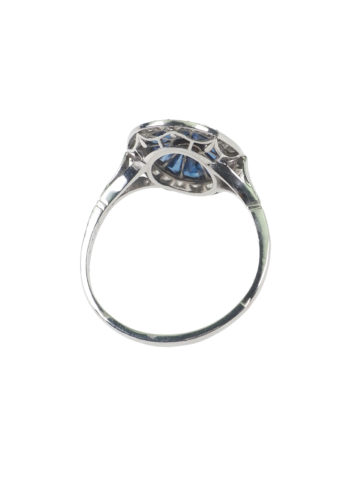 Ca. 1935 - Art déco Sapphire & Diamond Engagement Ring - Image 5