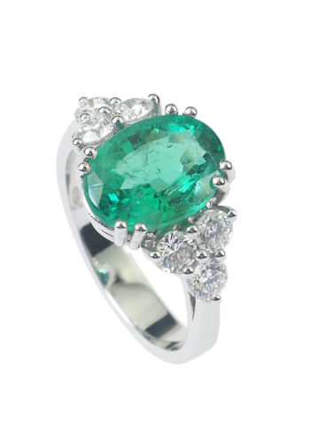 Ca. 1990 - Emerald Ring for Engagement, incl. Gemstone Certificate! - Image 3