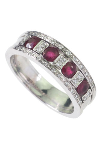 Ca. 1990 - Ruby & Diamond 18 Carat Goldring - Image 3