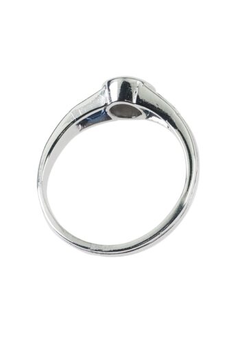 ** SOLD ** Ca. 1980 - Diamond Half Carat & Sapphire Engagementring - Image 5