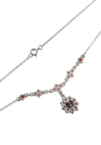 Ca. 1950 - Garnet Necklace gold-plated, Vintage - Image 4