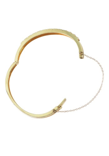 Ca. 1900 - Yellow gold Bangle 15K with Pearls - Image 4
