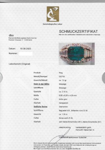 Ca. 1960 - Habachtal Emerald Ring, incl. Gemstones Appraisal! - Image 6