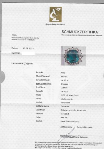 Ca. 1970 - Vintage Emerald ring, incl. Gemstones Appraisal! - Image 7