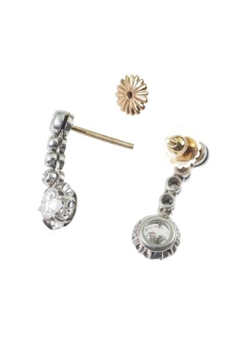 Ca. 1930 - Art déco Diamond Earrings, English - Image 4