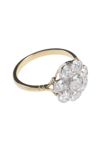 Ca. 1920 - Art déco Diamond Cluster Engagement Ring, Daisy - Image 4