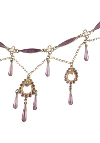 Ca. 1900 - Marius Hammer Necklace, Silver & Enamel - Image 5