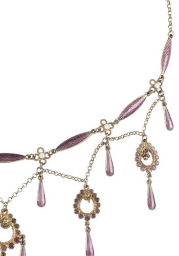 Ca. 1900 - Marius Hammer Necklace, Silver & Enamel - Image 7