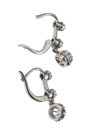Ca. 1910 - French Diamond Earrings, Art Nouveau - Image 4