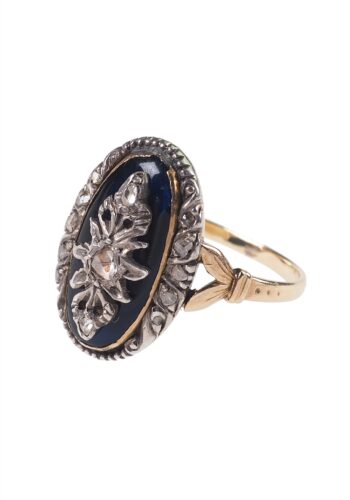 Ca. 1780 - Diamond & Enamel, Danish Goldring - Image 4