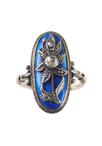 Ca. 1780 - Enamel & Diamonds, Danish Goldring - Image 3