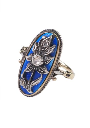 Ca. 1780 - Enamel & Diamonds, Danish Goldring - Image 4