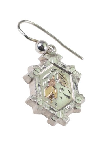 Ca. 1880 - Victorian Silver Earrings with Gold - Image 3