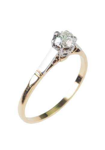 Ca. 1950 - Vintage Brilliant Solitaire Engagement ring - Image 4