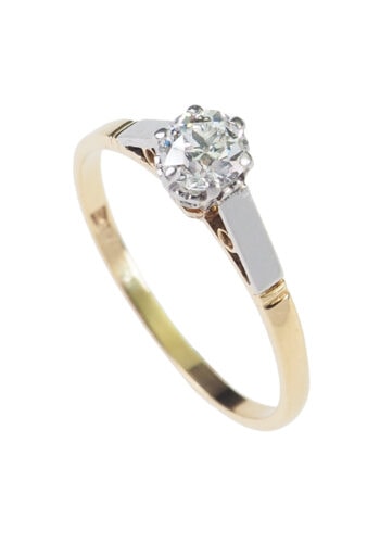 Ca. 1950 - Vintage Brilliant Solitaire Engagement ring - Image 3