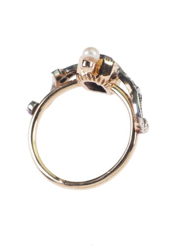 Ca. 1910 - Pink Tourmaline & Diamond Edwardian Gold Ring - Image 5