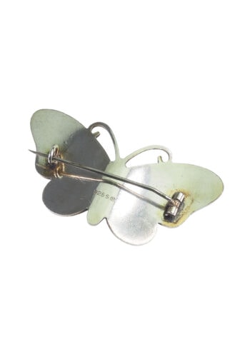 Ca. 1940 - Butterfly Brooch 925 Silver & Enamel - Image 3