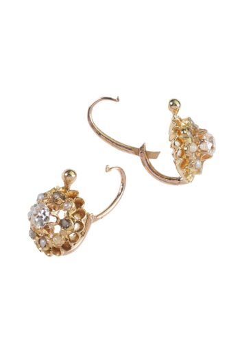 Ca. 1890 - Diamond & Pearl, French Earrings - Image 4