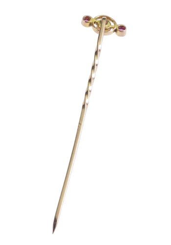 Ca. 1910 - Ruby & Pearl Gold-Tie Pin - Image 3