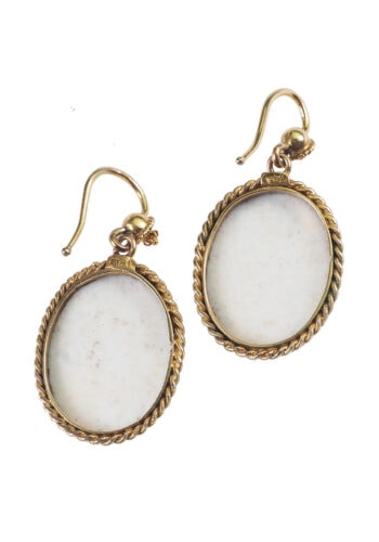 Ca. 1880 - Porcelain Painting / Victorian Gold Earrings - Image 4
