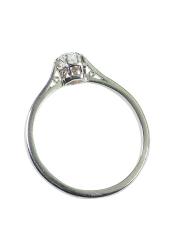 Ca. 1970 - Solitaire Diamond Platinum Engagementring - Image 4