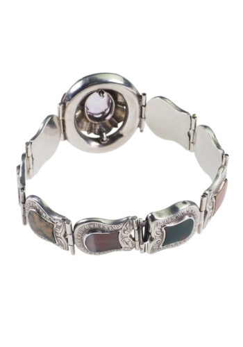 Ca. 1860 - Pebbles Bracelet Sterling Silver & Agates Victorian Scotland - Image 6
