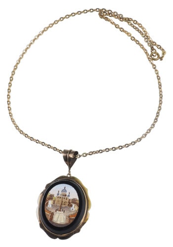 Ca. 1870 - Micro mosaics Set Necklace & Earrings English/Italian - Image 5