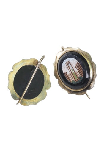 Ca. 1870 - Micro mosaics Set Necklace & Earrings English/Italian - Image 8