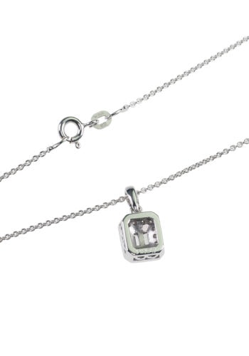 Ca. 1980 - Diamond Pendant with White-gold Chain - Image 4