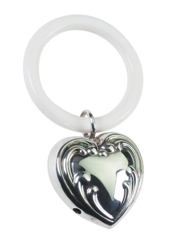 Ca. 1920 - "Heart" Baby Rattle of Silver, Rattles - Image 3