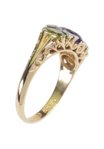 ** SOLD ** Dated 1902 - Suffragettes Jewelry 18 ct. Goldring - Image 4