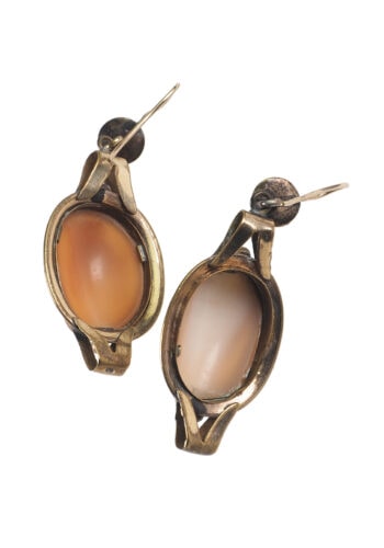 Ca. 1860 - Pinchbeck Earrings with Shell Cameos, English - Image 5