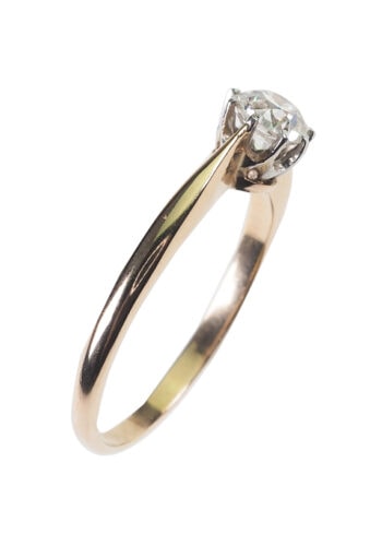 Ca. 1950 - Engagement Ring with Diamond Solitaire Vintage Germany - Image 4